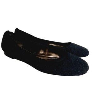 LANDS' END  Ballet Flats Felted Slip-On Shoes Dark Grey Sz 8